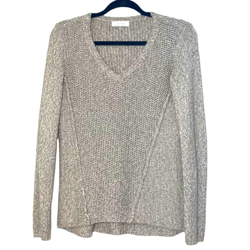 Calvin Klein Tan Slim V-neck Knitted Sweater Sz Small